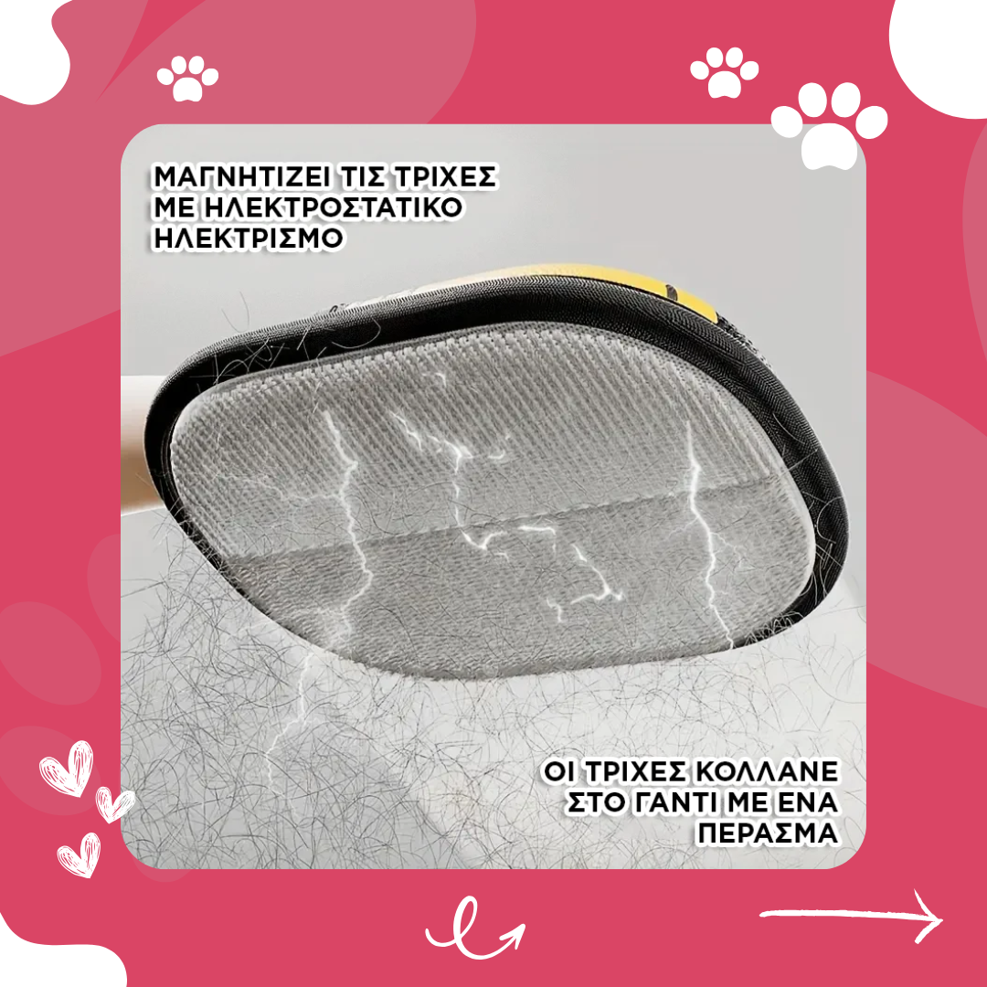 Γάντι Αφαίρεσης Τριχών με Διπλή Κατεύθυνση – Για Κατοικίδια